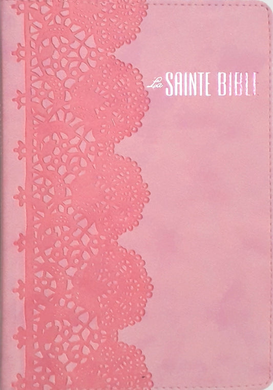Bible Rose - Couverture en similicuir souple et doux
