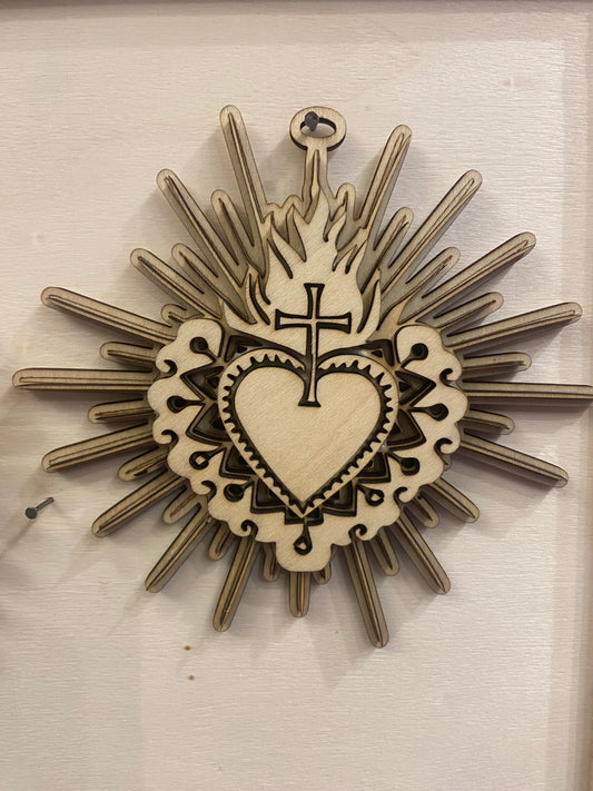 Ex Voto bois coeur et croix