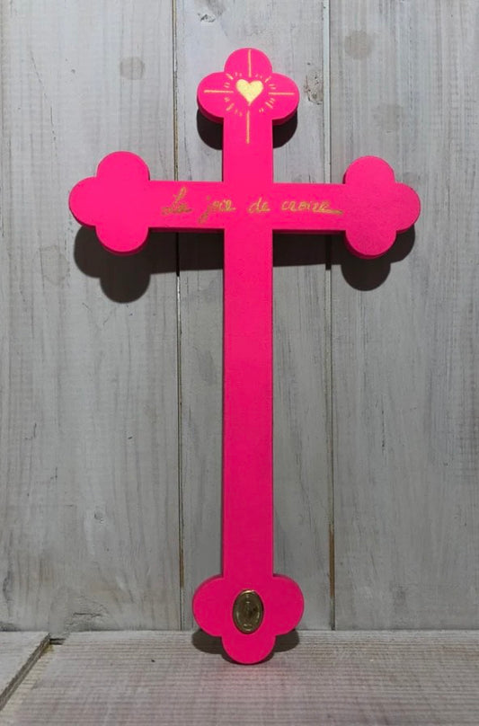 Crucifix Rose Fluo